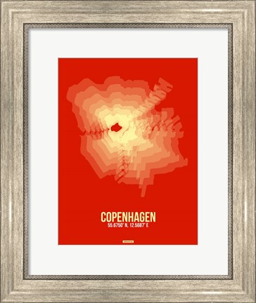 Framed Copenhagen Radiant Map 4 Print