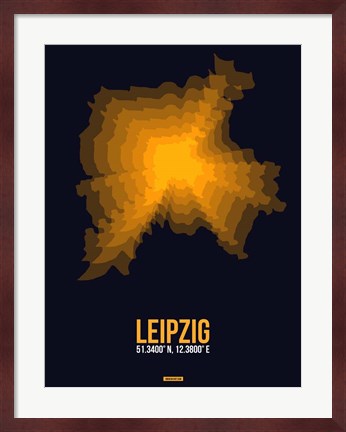 Framed Leipzig Radiant Map 4 Print