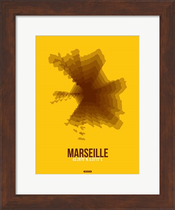 Framed Marseille Radiant Map 3 Print