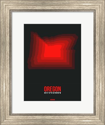 Framed Oregon Radiant Map 6 Print