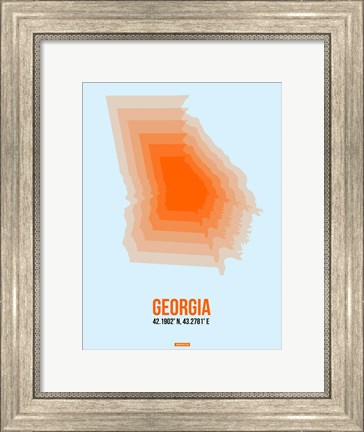 Framed Georgia Radiant Map 1 Print