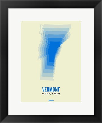 Framed Vermont Radiant Map 1 Print