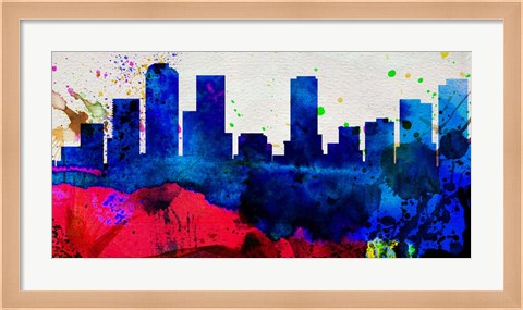 Framed Denver City Skyline Print