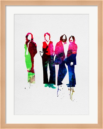 Framed Beatles Watercolor Print