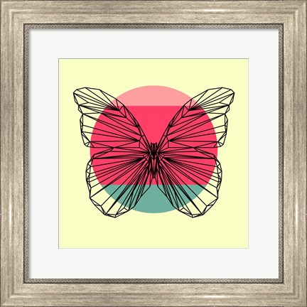 Framed Butterfly and Sunset Print