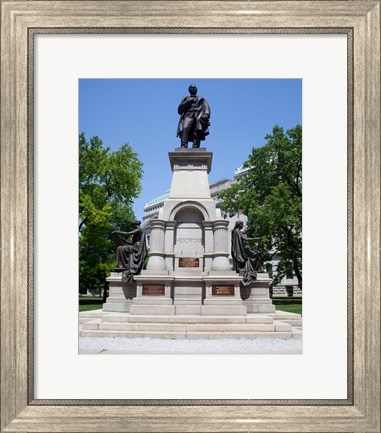 Framed Governor Thomas A. Hendricks Monument at Indiana State Capitol Building Print