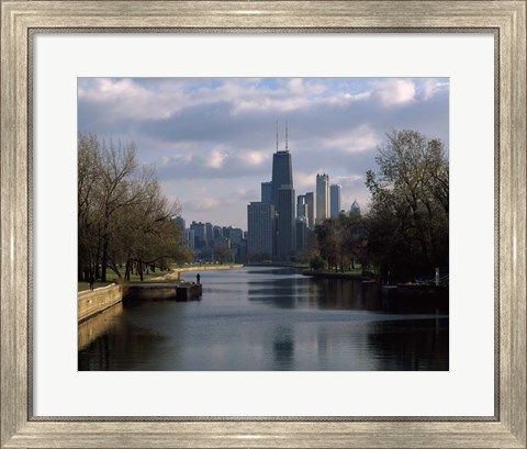 Framed Lincoln Park Lagoon, Chicago, Cook County, Illinois Print