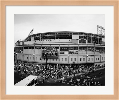 Framed Wrigley Field, Chicago, Cook County, Illinois Print