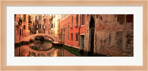 Framed Building Reflections In Water, Venice, Italy Print