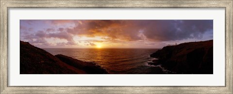 Framed Sunset Ocean-scape England Print