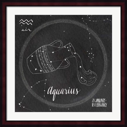 Framed Night Sky Aquarius Print