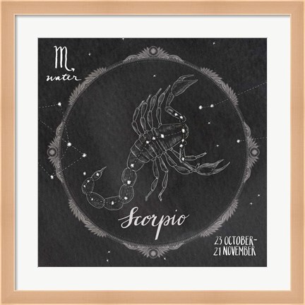Framed Night Sky Scorpio Print
