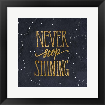 Framed Starry Words II Gold Print