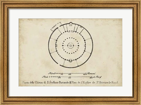 Framed Plan for St. Stephen&#39;s Rotunda Print