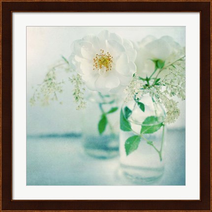 Framed White Peonies Print