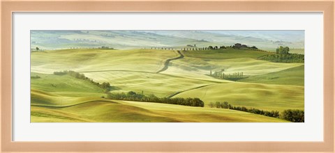 Framed Tuscany Landscape, Val d&#39;Orcia, Italy Print