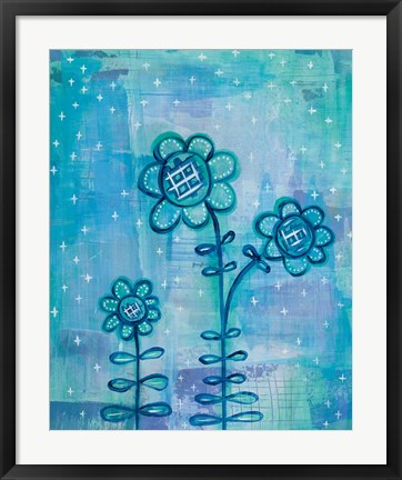 Framed Magical Flowers I Print