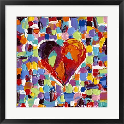 Framed Mosaic Heart III Print