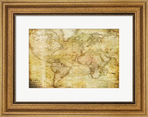 Framed Vintage Map Print