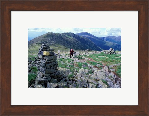 Framed Backpacking on Gulfside Trail, Appalachian Trail, Mt Washington, New Hampshire Print