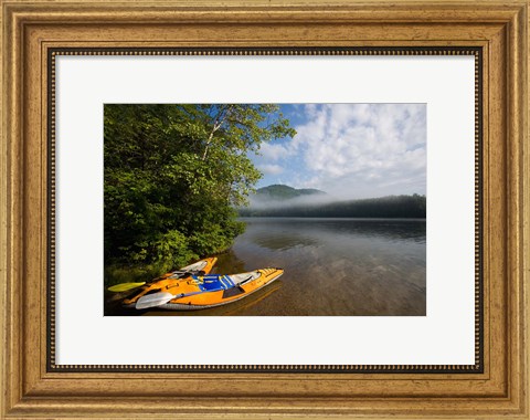 Framed Kayak, Mirror Lake, Woodstock New Hampshire Print