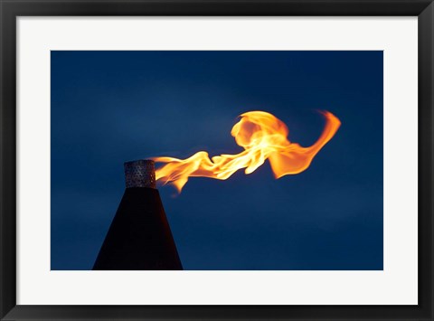 Framed Flame on kerosene lantern, Crusoe&#39;s Retreat, Coral Coast, Viti Levu, Fiji Print