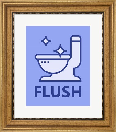 Framed Boy&#39;s Bathroom Task-Flush Print