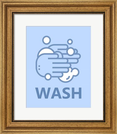 Framed Boy&#39;s Bathroom Task-Wash Print