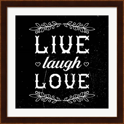 Framed Live Laugh Love-Black Print