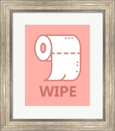 Framed Girl&#39;s Bathroom Task-Wipe Print