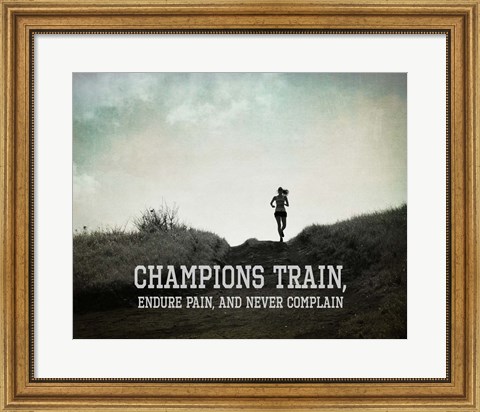 Framed Champions Train Woman Black and White Print