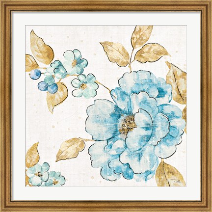 Framed Blue Blossom III Print