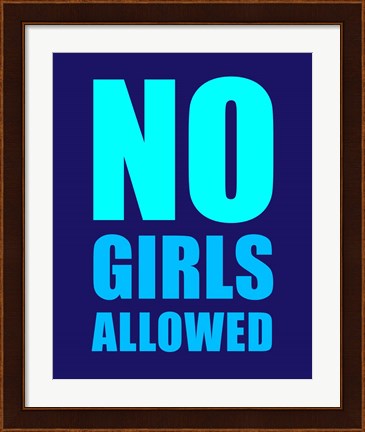 Framed No Girls Allowed - Navy Print