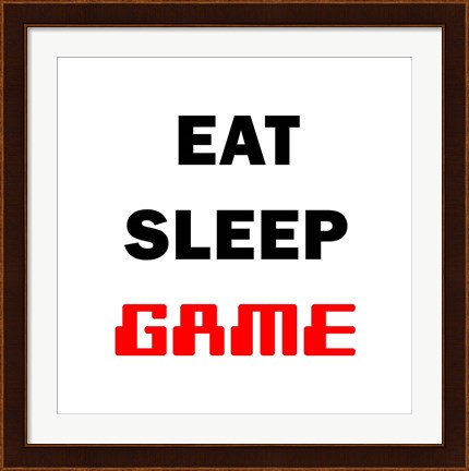 Framed Eat Sleep Game - White Print