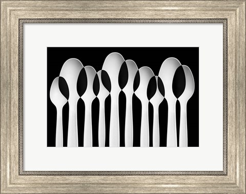Framed Spoons Abstract:  Forest Print