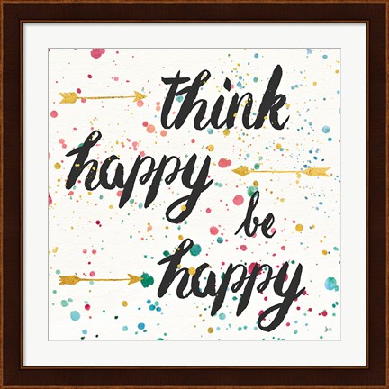 Framed Think Happy II Print