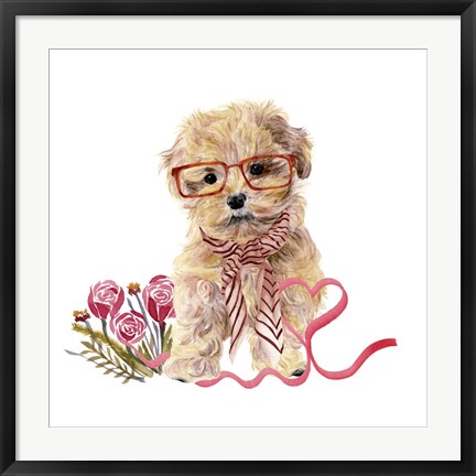 Framed Valentine Puppy II Print