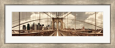 Framed Brooklyn Bridge (sepia) Print