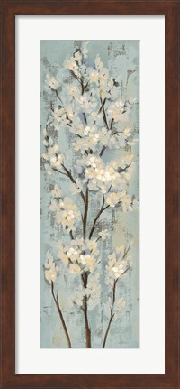 Framed Almond Branch II on Light Blue Print