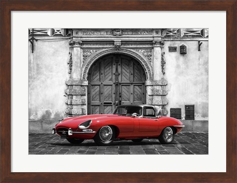 Framed Roadster in front of Classic Palace Print