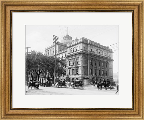 Framed Montreal Court House 1901 Print