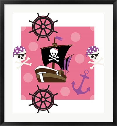 Framed Ahoy Pirate Girl I Print