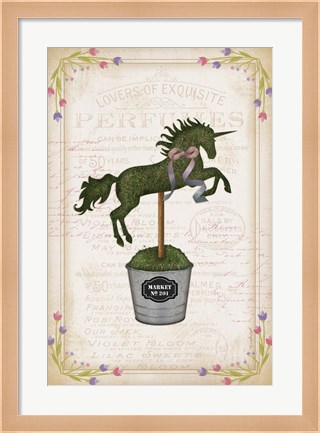 Framed Topiary Unicorn II Print