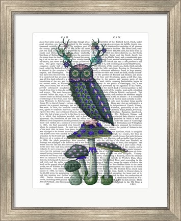 Framed Owl on Mushrooms Print