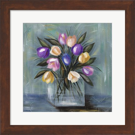 Framed Mixed Pastel Bouquet II Print