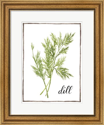 Framed Watercolor Herbs III Print