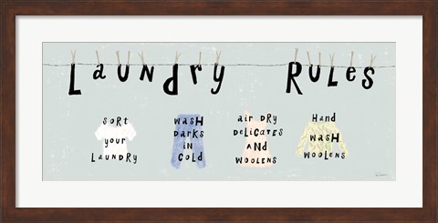 Framed Laundry Rules I Print