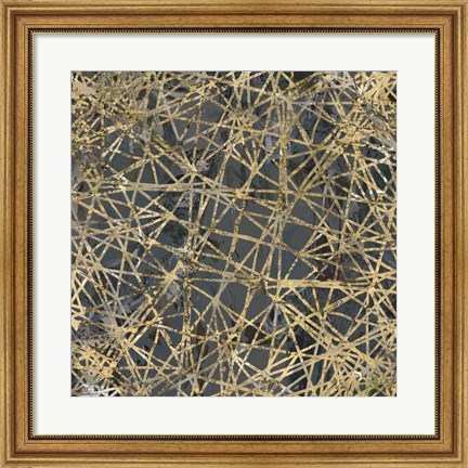 Framed Geometric Gold II Print