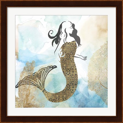 Framed Mermaid I Print