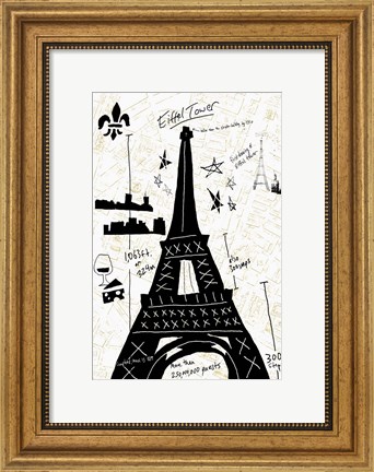 Framed Paris Gold I Print